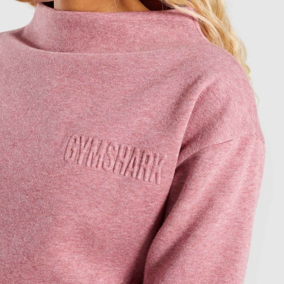 Gymshark So Soft Dusty Pink Mock Neck Tunic Sweatshirt - Size M - Picture 2 of 11
